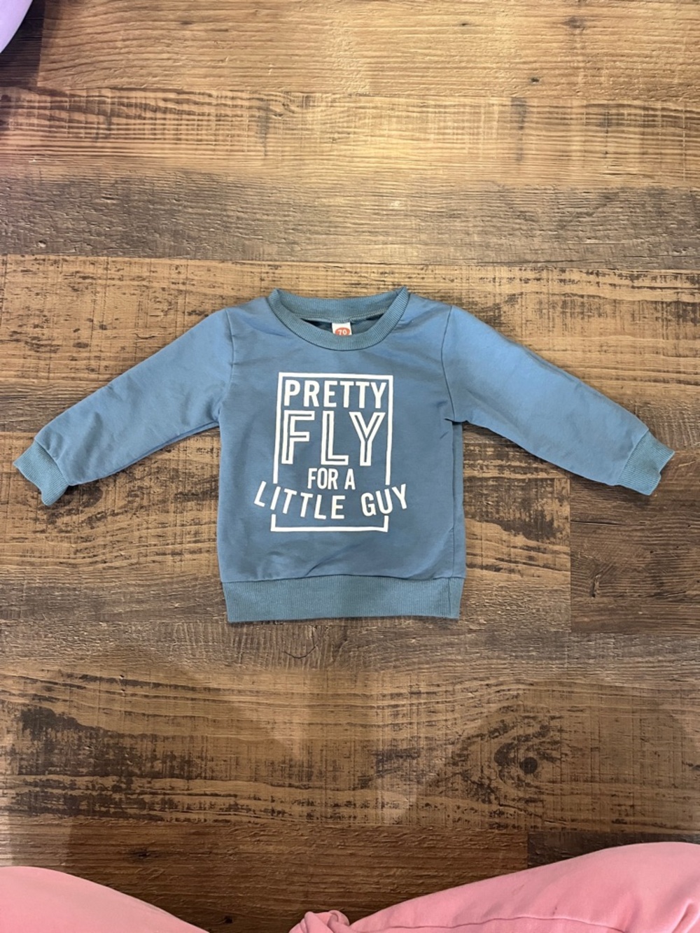 Kids Blue 'Pretty Fly for a Little Guy' Crewneck Sweatshirt